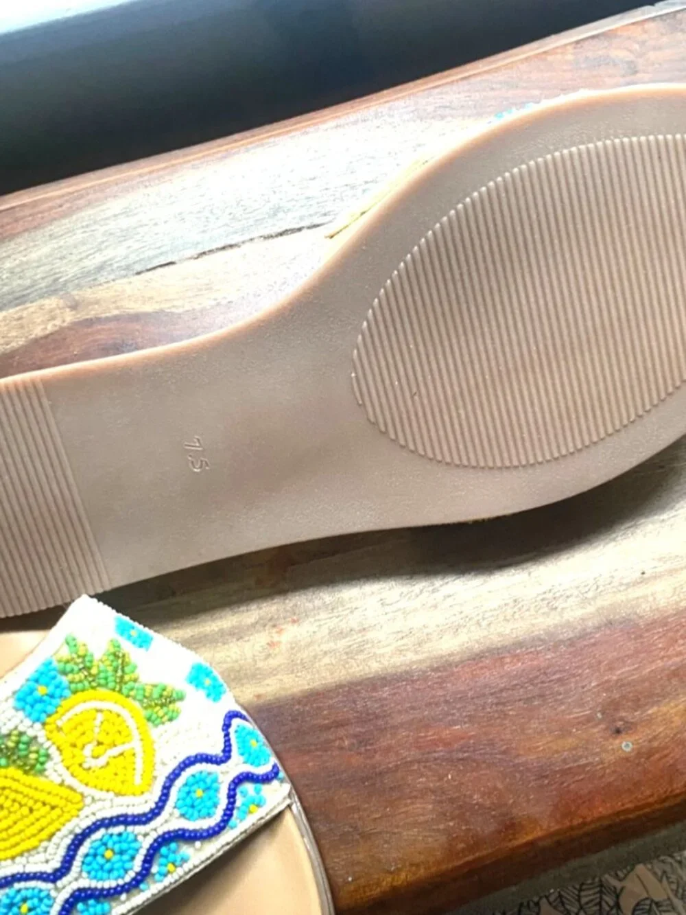NWT Caroline Constas Lemon Beaded Leather Slide Sandals Women's